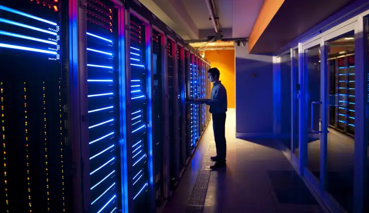 image of data servers which can be breached by cyberattacks