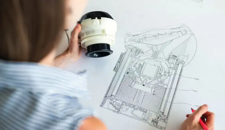 image of a lady looking on to a patent chart